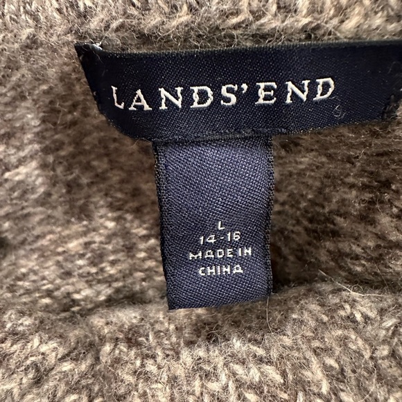 Lands' End Heathered Gray Cardigan Sweater - Picture 3 of 4